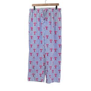 Sideline Apparel Texas Rangers Blue White Stripe Logo Elastic Waist Pajama Pants